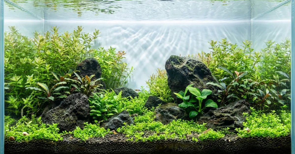 Timeline cycling aquascape dari minggu 1 hingga minggu 4 dengan parameter air