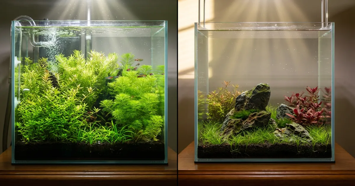 Perbandingan EI method vs lean dosing untuk fertilizer aquascape